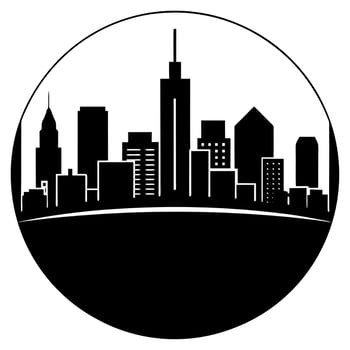city black silhouette illustration vector
