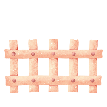 wooden fence painted in watercolor png