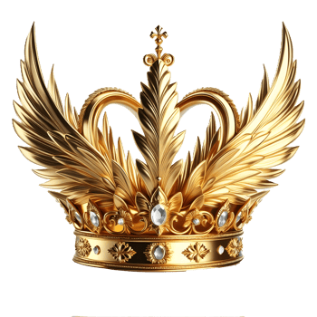Gold crown with diamonds transparent background png