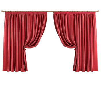 realistic red velvet open curtains png