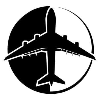 plane black silhouette illustration vector