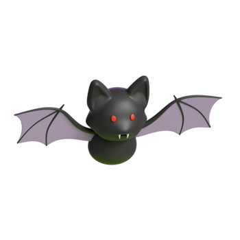 3d halloween bat icon png