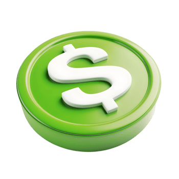 Green Dollar Sign Icon isolated on transparent background png
