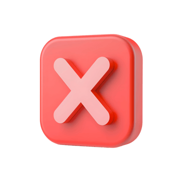 Cancel cross icon isolated on transparent background png