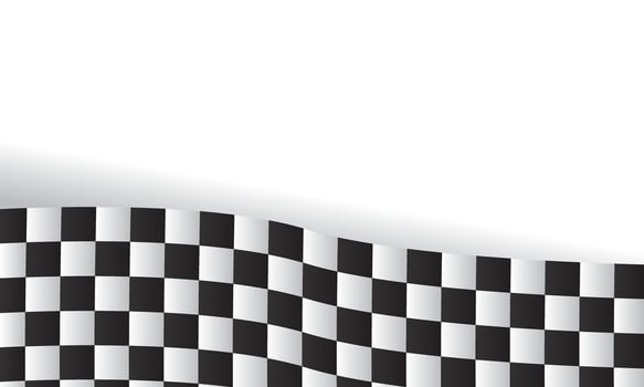 Wave black and white checker pattern background, Race flag vector
