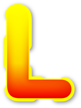 Letter L, Digital Red Yellow Text Effect Alphabet png