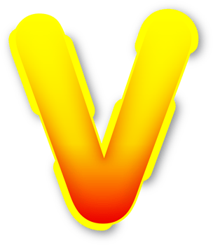 Letter V, Digital Red Yellow Text Effect Alphabet png