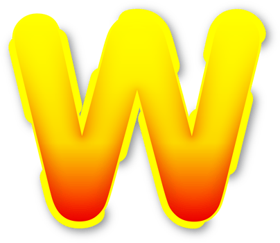 Letter W, Digital Red Yellow Text Effect Alphabet png