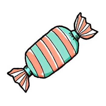 Colorful striped candy illustration with red and blue wrapper. Perfect for sweet-themed designs, kids' graphics, and festive decor. png