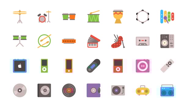 Simple Set of Music Related Icons. vector