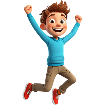 Boy jumping while smiling png