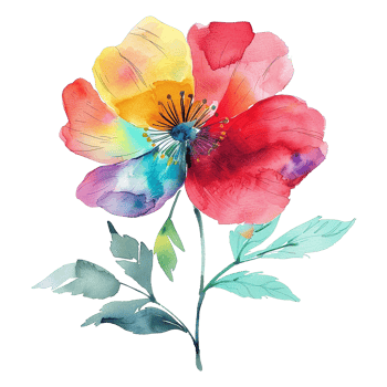 Watercolor flower isolated on transparent background png