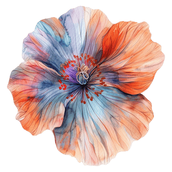 Watercolor flower isolated on transparent background png