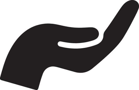 Protecting hands icon. Cupped hands vector