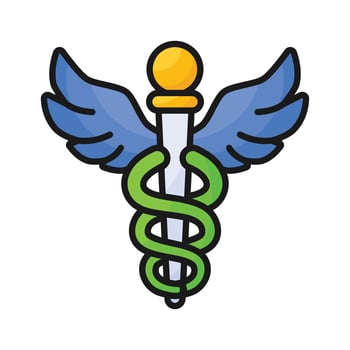 Medical sign, Caduceus icon design, premium vector