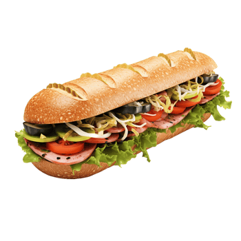 Philly Cheesesteak Submarine sandwich against transparent background png