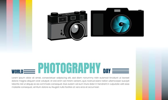 world photography day, poster and banner design for world photography day vector