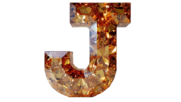 the letter j is made of luxury jewel png