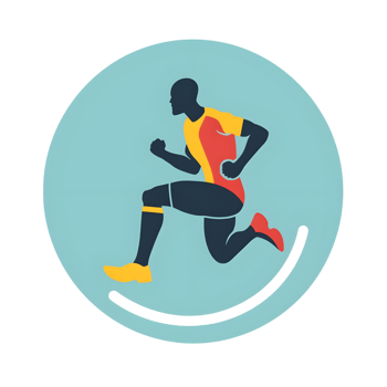 Athlete colored flat icon against transparent background png