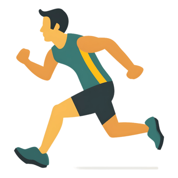 Athlete colored flat icon against transparent background png