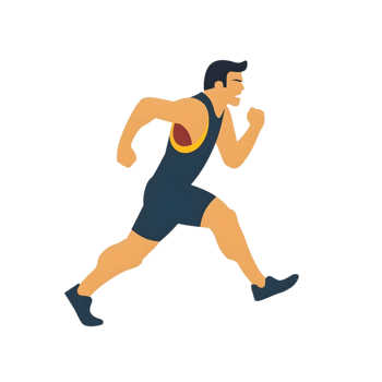 Athlete colored flat icon against transparent background png