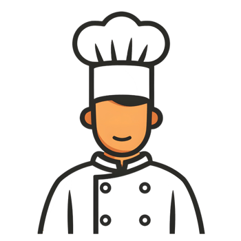Chef colored flat icon against transparent background png