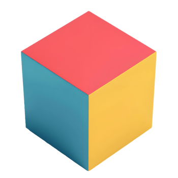 3d cube icon against transparent background png