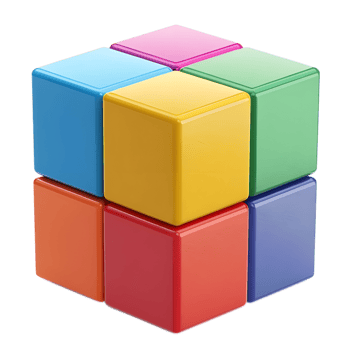 3d cube icon against transparent background png