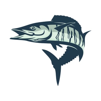 wahoo fishing illustration logo image t shirt vector