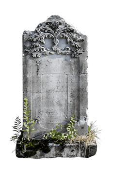 An image showing a blank tombstone isolated offered in high resolution png