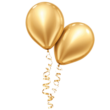 Realistic 3D Golden Balloon png