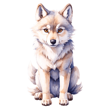 watercolor, cute wolf, clipart png
