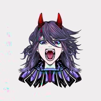 cyberpunk girl anime illustration vector