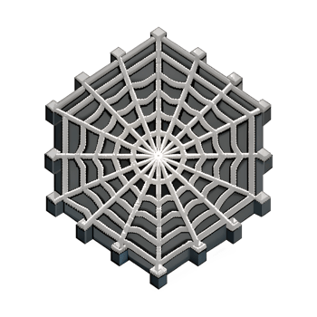 spider web icon, isometric illustration, transparent background png