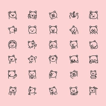 Cat Funny sticker vector