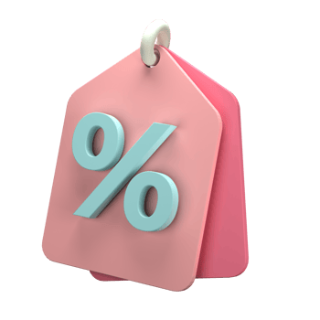 3d render of a price tag icon on transparent background png