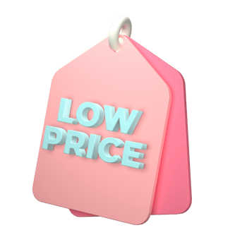 3d render of a price tag icon on transparent background png