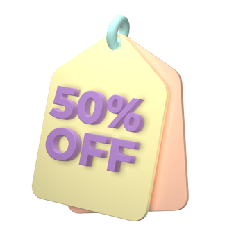 3d render of a price tag icon on transparent background png