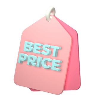 3d render of a price tag icon on transparent background png
