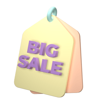 3d render of a price tag icon on transparent background png