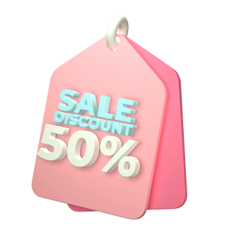 3d render of a price tag icon on transparent background png