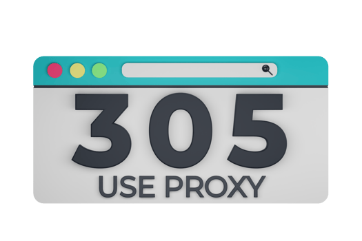 HTTP Three Hundred Five Use Proxy Status Code with Transparent Background 3d Illustration png