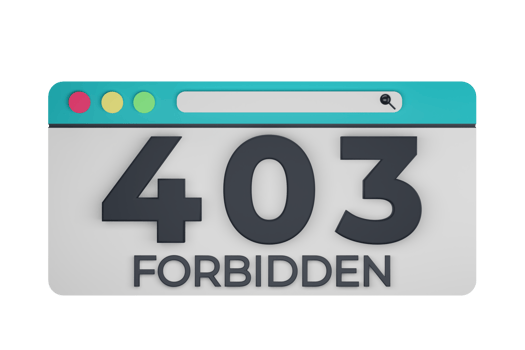 HTTP Four Hundred Three Forbidden Status Code with Transparent Background 3d Illustration png
