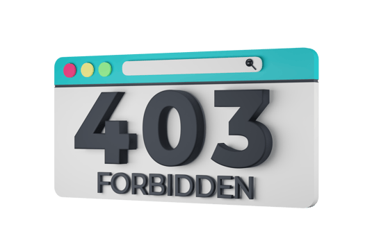HTTP Four Hundred Three Forbidden Status Code with Transparent Background 3d Illustration png