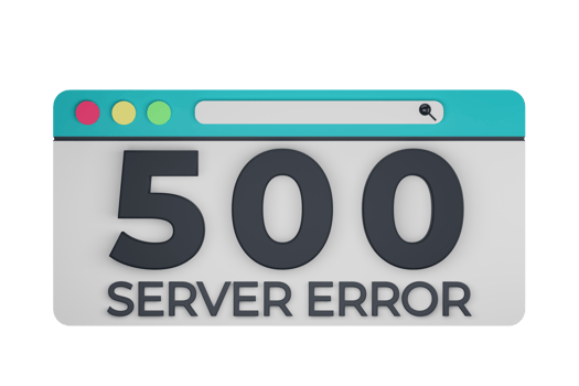 HTTP Five Hundred Server Error Status Code with Transparent Background 3d Illustration png