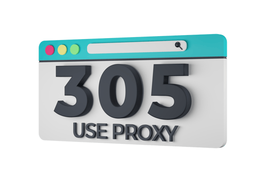 HTTP Three Hundred Five Use Proxy Status Code with Transparent Background 3d Illustration png