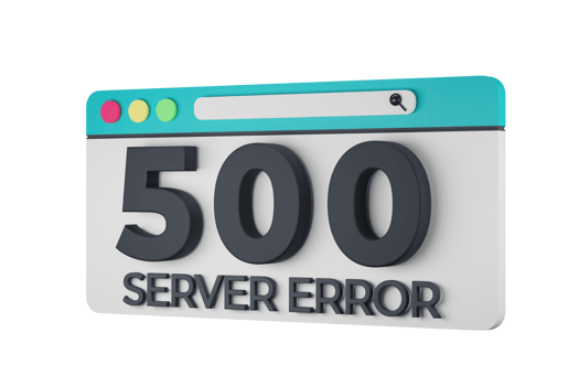 HTTP Five Hundred Server Error Status Code with Transparent Background 3d Illustration png