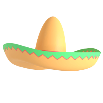 Sombrero hat 3D Illustration in transparent background png