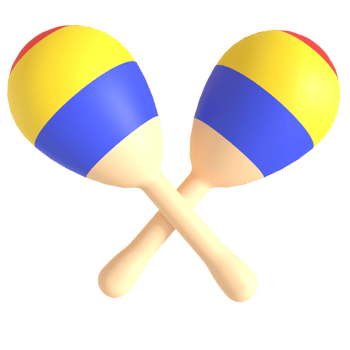 Maracas 3D Illustration in transparent background png