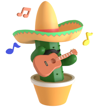 3d render cactus cinco de mayo illustration on transparent background png